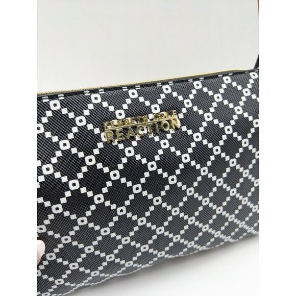 KENNETH COLE REACTION faux-leather women's crossbody bag - BLACK/WHITE - Picture 6 of 9